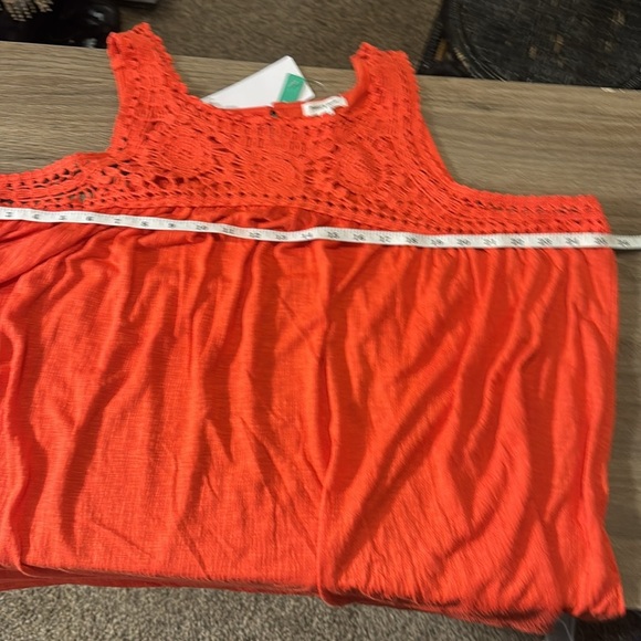 NWT Women's Orange Crochet Top sleeveless lightweight plus size 2X 18/20 - Picture 6 of 7